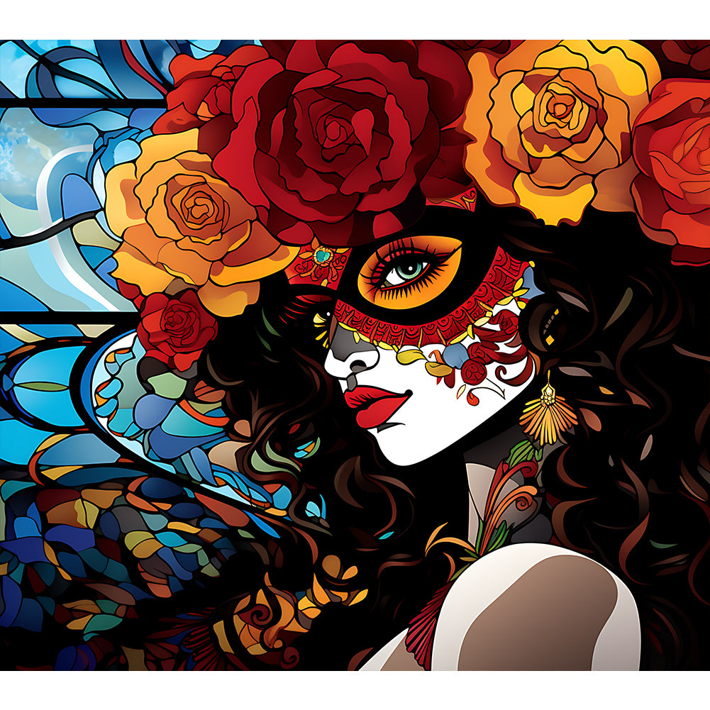 Diamond Painting - Full Round - day of the dead girl (35*30CM)