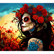 Load image into Gallery viewer, Diamond Painting - Full Round - day of the dead girl (35*30CM)
