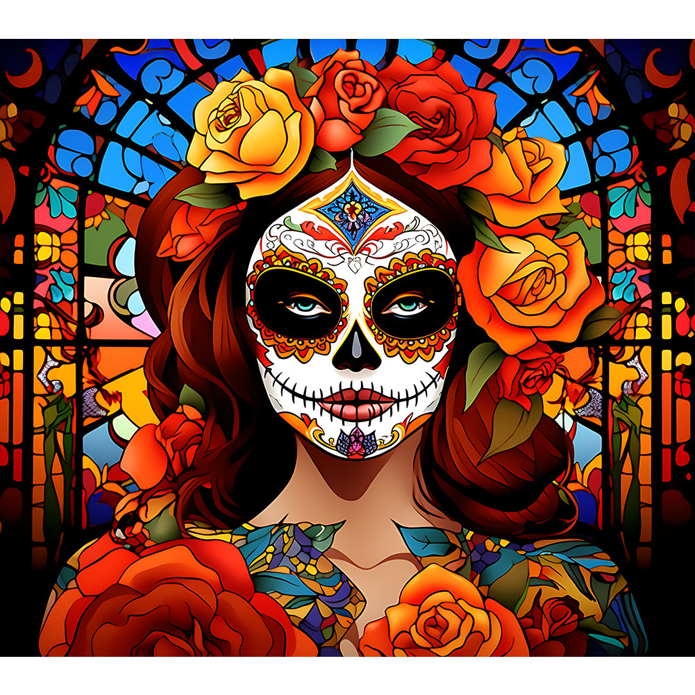 Diamond Painting - Full Round - day of the dead girl (35*30CM)