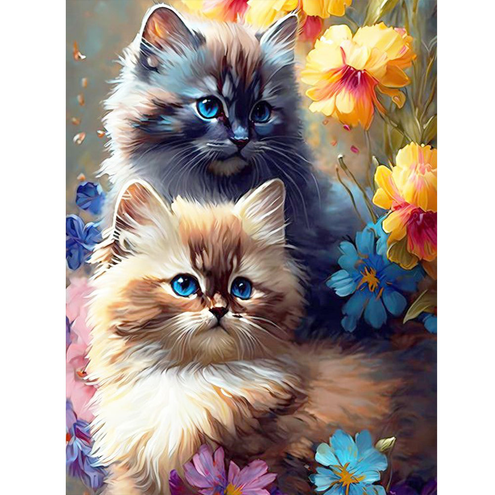 Diamond Painting - Full Round - Cats and nature (30*40CM)