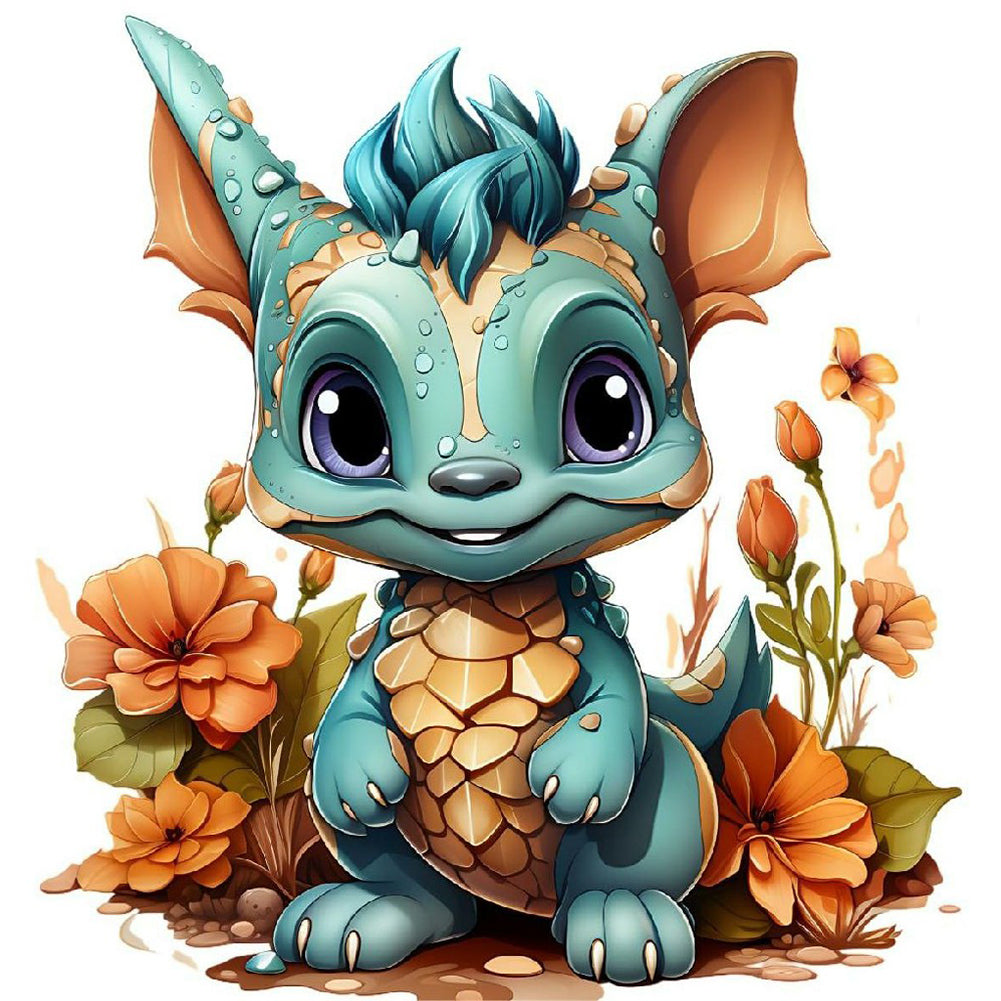 Diamond Painting - Full Round - little dinosaur (30*30CM)