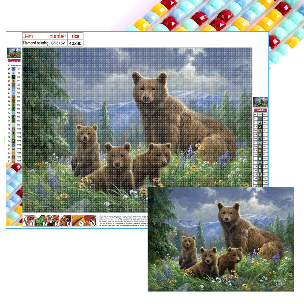 Diamond Painting - Full Square - brown bear (40*30CM)
