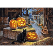 Load image into Gallery viewer, Diamond Painting - Full Square - pumpkin black cat (40*30CM)
