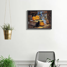 Load image into Gallery viewer, Diamond Painting - Full Square - pumpkin black cat (40*30CM)
