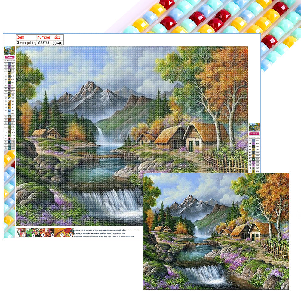 Diamond Painting - Full Square - forest waterfall (50*40CM)
