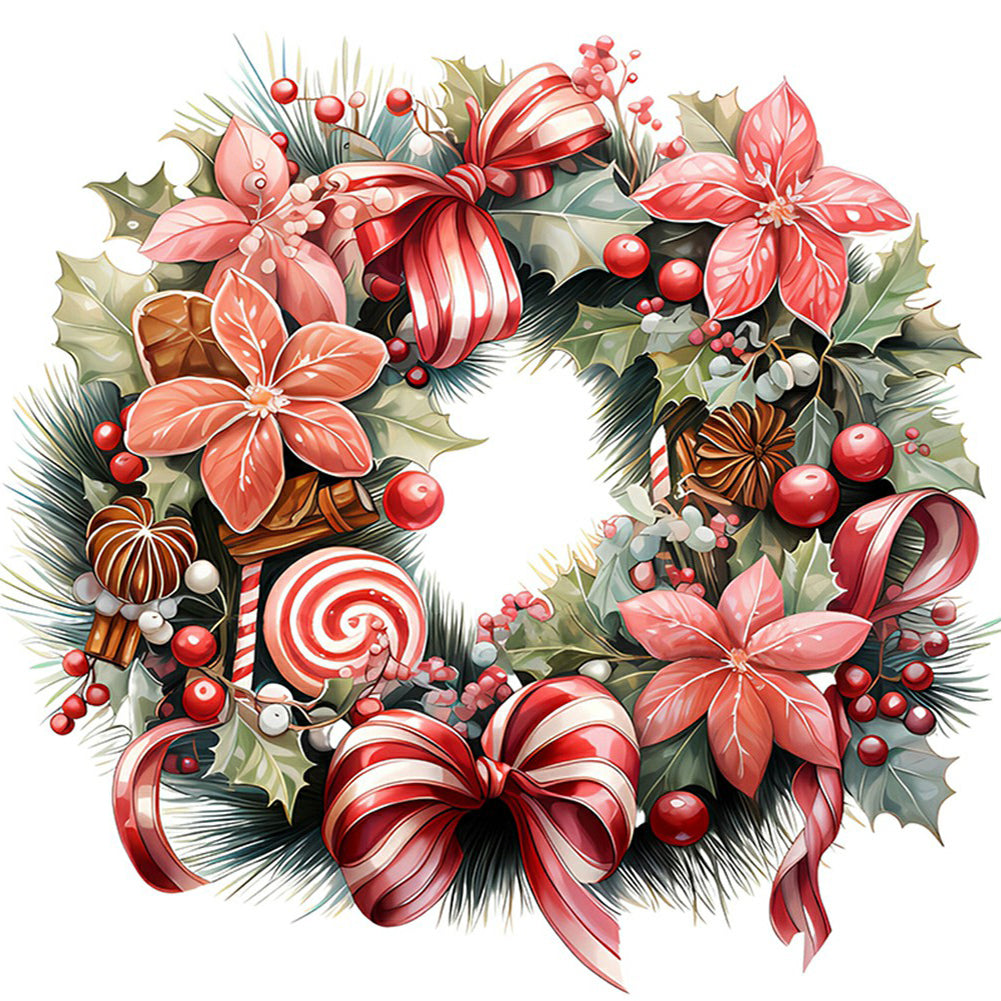 Diamond Painting - Full Round - Christmas wreath (30*30CM)