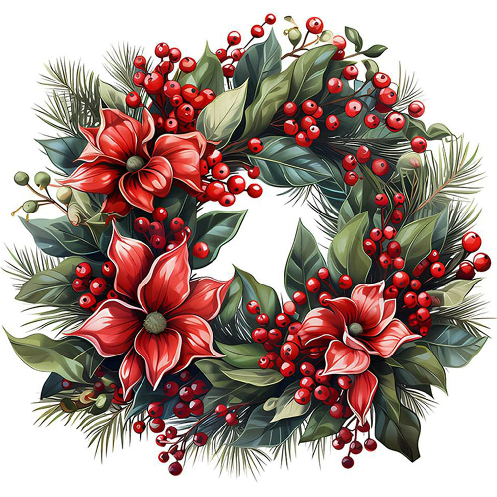 Diamond Painting - Full Round - Christmas wreath (30*30CM)