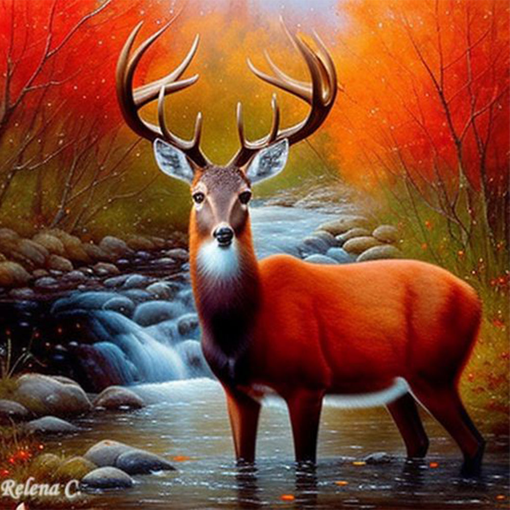 Diamond Painting - Full Round - creek elk (30*30CM)