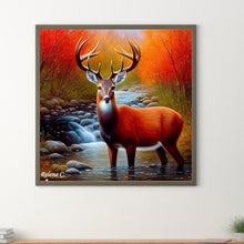 Load image into Gallery viewer, Diamond Painting - Full Round - creek elk (30*30CM)
