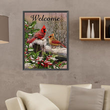 Load image into Gallery viewer, Diamond Painting - Full Round - Christmas snow cardinal (30*40CM)

