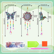 Load image into Gallery viewer, 3PCS Suncatcher Double Sided Diamond Painting Art Pendant (Datura Butterfly)
