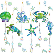 Load image into Gallery viewer, 6PCS Suncatcher Double Sided Diamond Painting Art Pendant (Marine Life)
