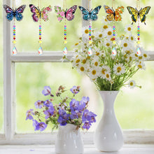 Load image into Gallery viewer, 6PCS Suncatcher Double Sided Diamond Painting Art Pendant (Flower Butterfly)
