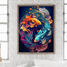 Load image into Gallery viewer, Diamond Painting - Full Round - goldfish yin yang chart (30*40CM)
