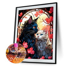 Load image into Gallery viewer, Diamond Painting - Full Round - romantic cat couple (30*40CM)

