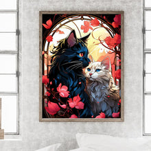 Load image into Gallery viewer, Diamond Painting - Full Round - romantic cat couple (30*40CM)
