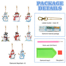 Load image into Gallery viewer, 8PCS Diamond Painting Keychain Double Sided Rhinestone Painting Keychain Pendant
