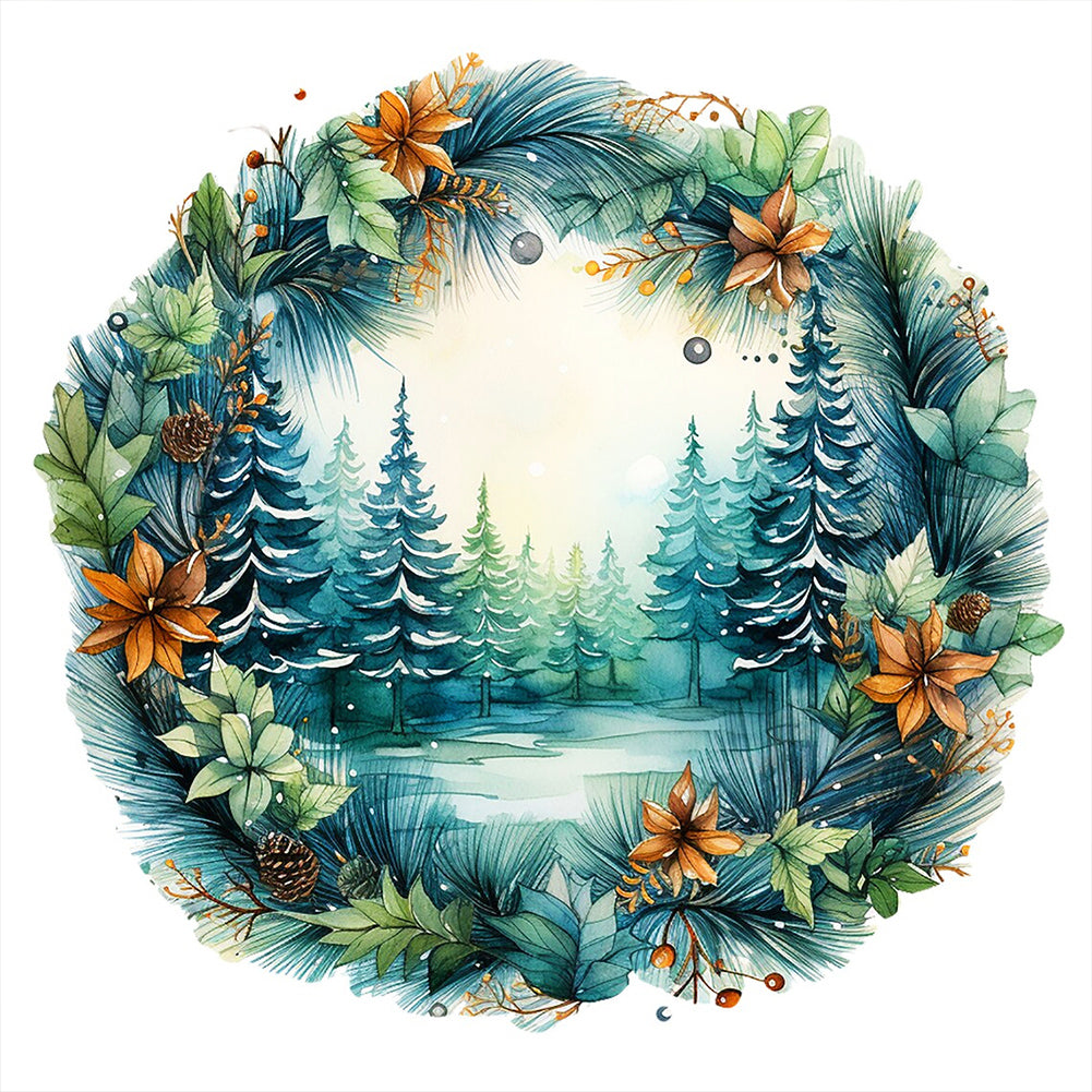 Diamond Painting - Full Round - Christmas tree ring (40*40CM)