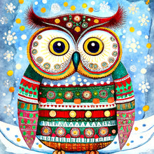 Load image into Gallery viewer, Diamond Painting - Full Round - Christmas Owl (30*30CM)
