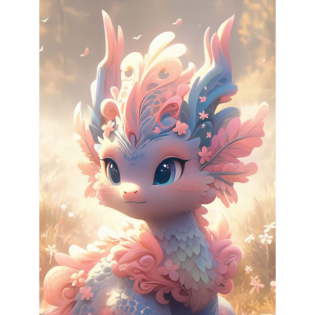 Diamond Painting - Full Round - Little dragon on the grassland (30*40CM)