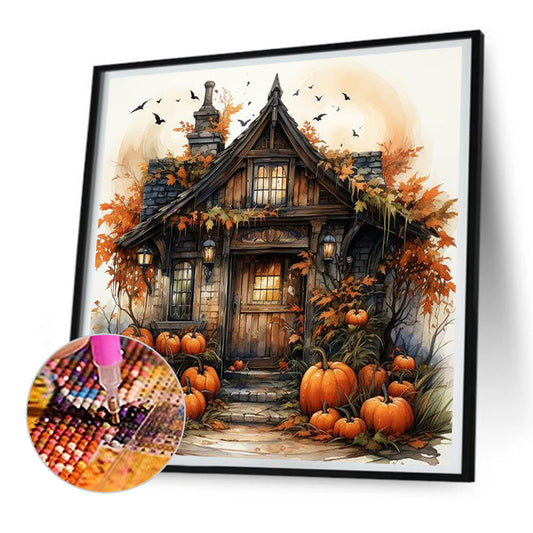 Diamond Painting - Full Round - halloween pumpkin street (30*30CM)