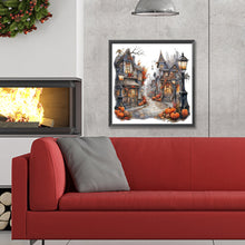 Load image into Gallery viewer, Diamond Painting - Full Round - halloween pumpkin street (30*30CM)
