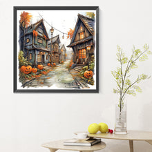 Load image into Gallery viewer, Diamond Painting - Full Round - halloween pumpkin street (30*30CM)
