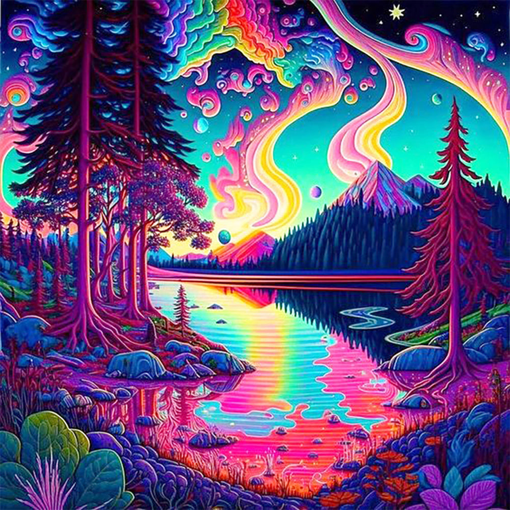 Diamond Painting - Full Round - Step onto the Rainbow Bridge (30*30CM)