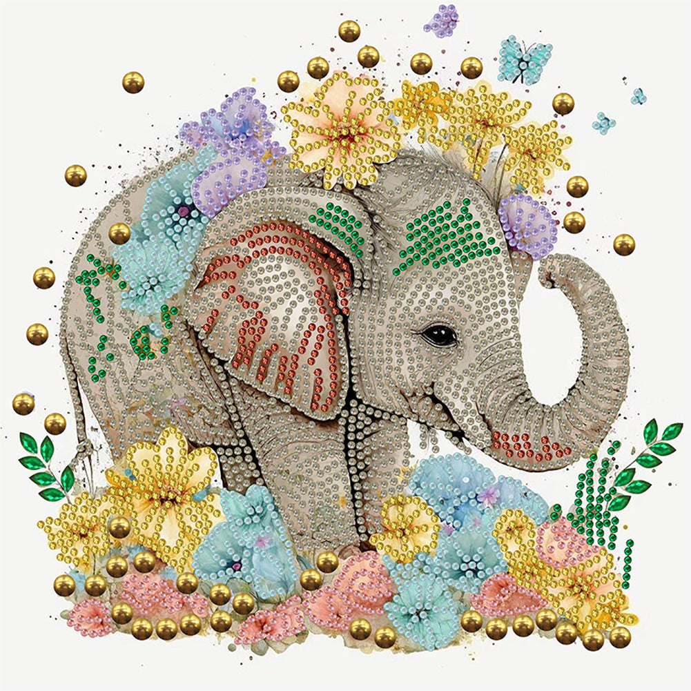 Diamond Painting - Partial Special Shaped - elephant (30*30CM)