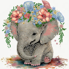 Load image into Gallery viewer, Diamond Painting - Partial Special Shaped - elephant (30*30CM)
