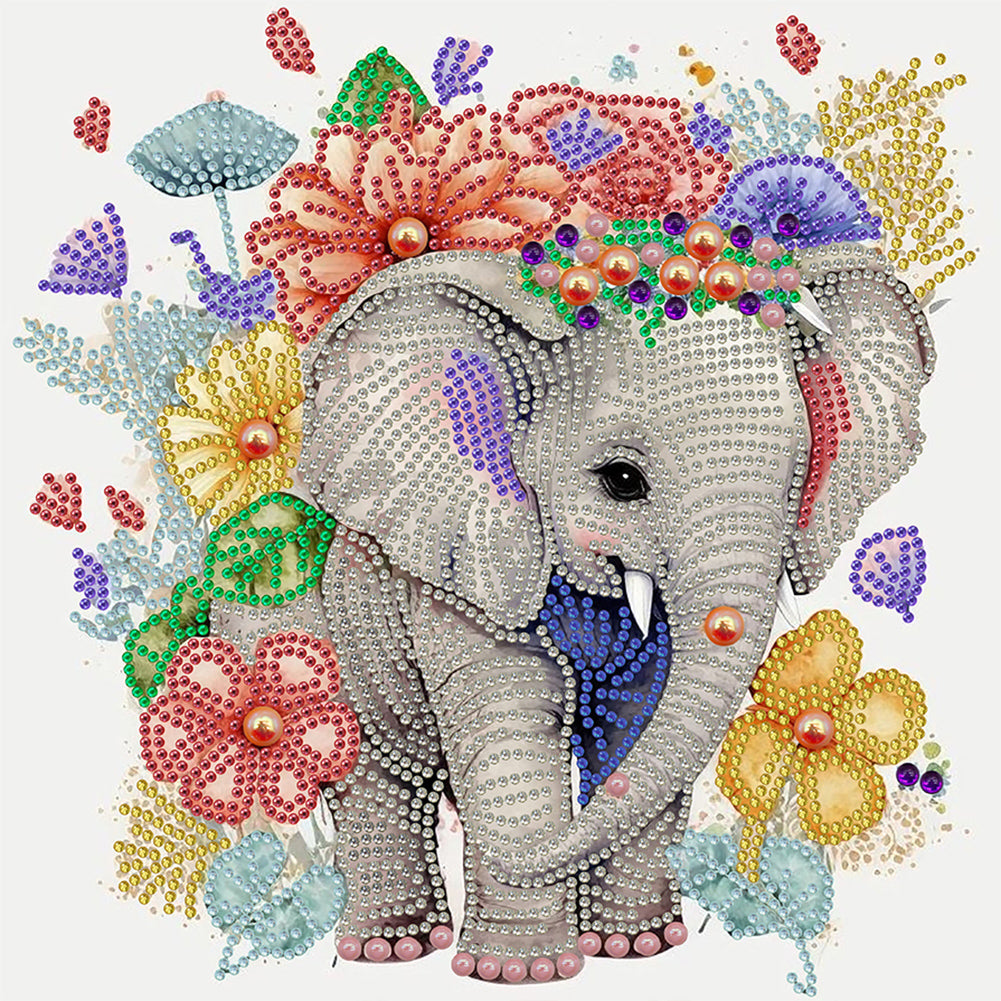 Diamond Painting - Partial Special Shaped - elephant (30*30CM)