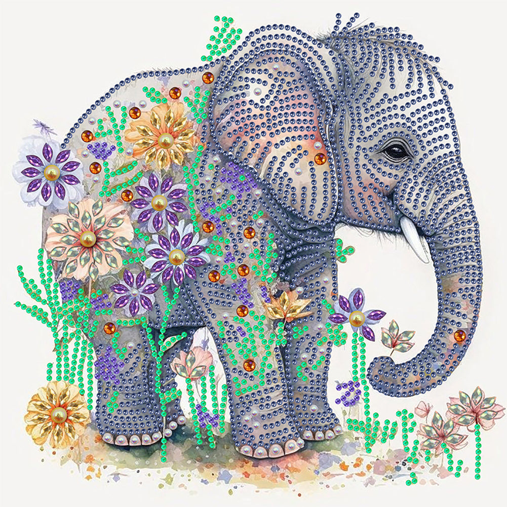Diamond Painting - Partial Special Shaped - elephant (30*30CM)