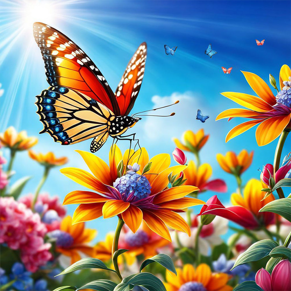 Diamond Painting - Full Round - colorful flowers (30*30CM)