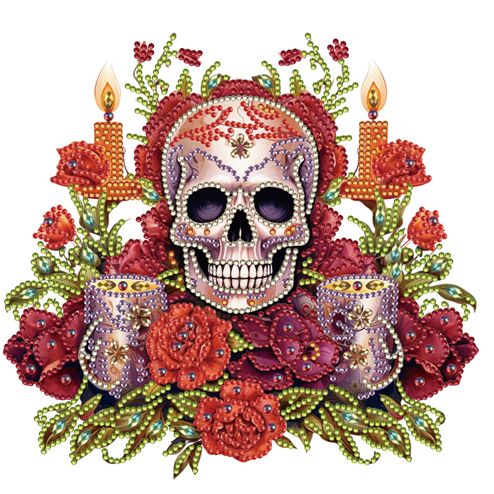 Diamond Painting - Partial Special Shaped - skull candlestick (30*30CM)