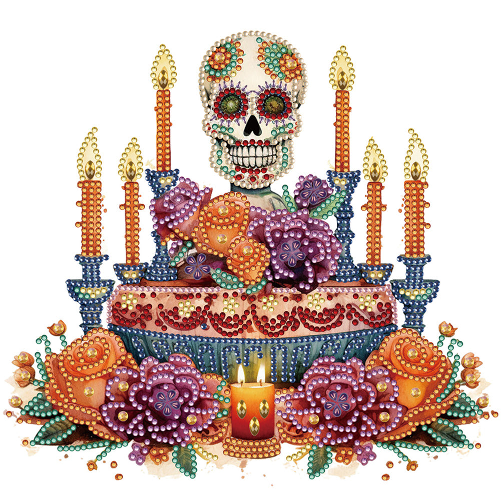 Diamond Painting - Partial Special Shaped - skull candlestick (30*30CM)