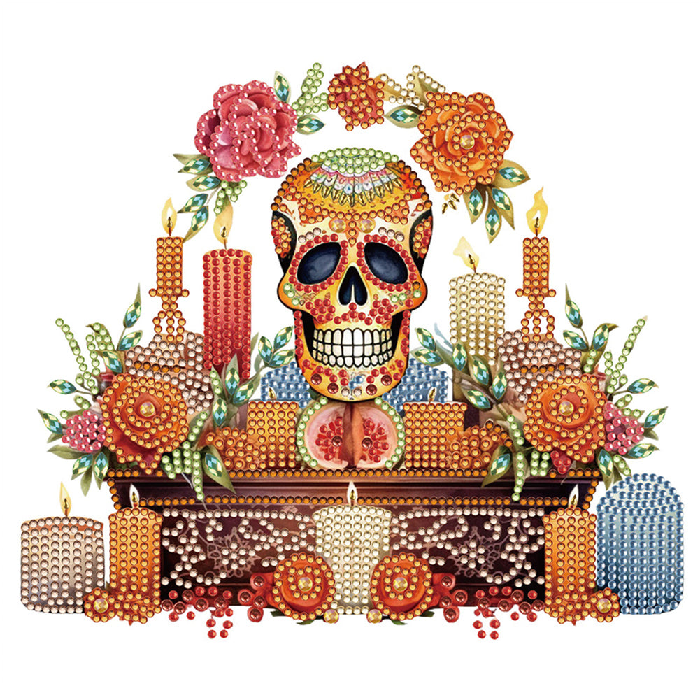 Diamond Painting - Partial Special Shaped - skull candlestick (30*30CM)