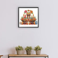 Load image into Gallery viewer, Diamond Painting - Partial Special Shaped - skull candlestick (30*30CM)
