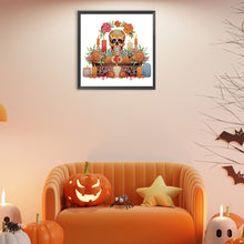 Load image into Gallery viewer, Diamond Painting - Partial Special Shaped - skull candlestick (30*30CM)
