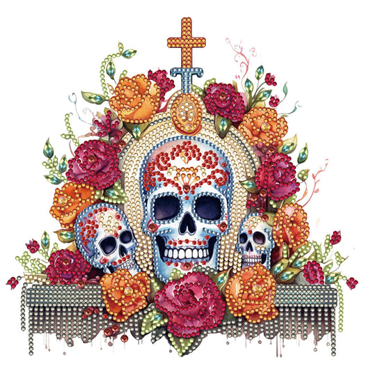 Diamond Painting - Partial Special Shaped - skull candlestick (30*30CM)
