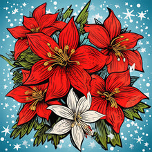 Load image into Gallery viewer, Diamond Painting - Full Round - Christmas red flowers (30*30CM)

