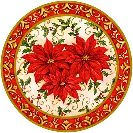 Diamond Painting - Full Round - Christmas red flowers (40*40CM)