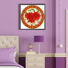 Load image into Gallery viewer, Diamond Painting - Full Round - Christmas red flowers (40*40CM)
