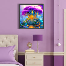 Load image into Gallery viewer, Diamond Painting - Full Round - Tranquil Purple Tree House (40*40CM)
