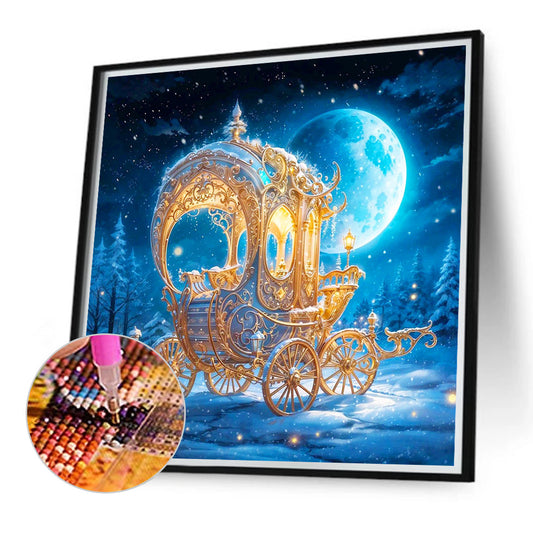 Diamond Painting - Full Round - Pumpkin Cart under the Quiet Moon (40*40CM)