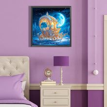 Load image into Gallery viewer, Diamond Painting - Full Round - Pumpkin Cart under the Quiet Moon (40*40CM)
