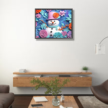 Load image into Gallery viewer, Diamond Painting - Full Round - Paper sculpture blue snowman (40*50CM)
