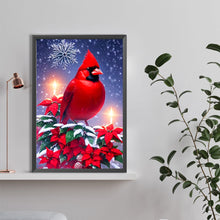Load image into Gallery viewer, Diamond Painting - Full Round - Christmas cardinal on snowy night (40*60CM)
