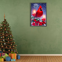 Load image into Gallery viewer, Diamond Painting - Full Round - Christmas cardinal on snowy night (40*60CM)
