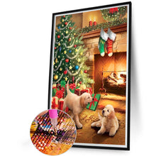 Load image into Gallery viewer, Diamond Painting - Full Round - Christmas gift dog (40*60CM)
