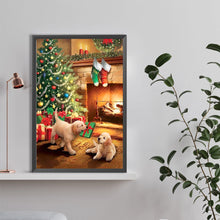 Load image into Gallery viewer, Diamond Painting - Full Round - Christmas gift dog (40*60CM)
